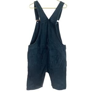 TOPMAN Dungaree overall shorts denim black Size Large Made in Turkey